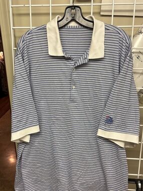The Honda Classic PGA Tour Short Sleeve Polo XL/XXL Blue/White Striped EUC